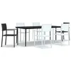 Image de vidaXL Ensemble à manger de jardin 7 pcs Noir et blanc