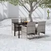 Image de vidaXL Ensemble à manger de jardin et coussins 5pcs Gris/noir