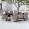 Image de vidaXL Ensemble à manger de jardin et coussins 9pcs Gris/noir