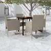 Image de vidaXL Ensemble à manger de jardin coussins 5 pcs Beige/noir