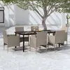 Image de vidaXL Ensemble à manger de jardin coussins 7 pcs Beige/noir