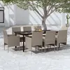 Image de vidaXL Ensemble à manger de jardin coussins 9 pcs Beige/noir