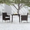 Image de vidaXL Ensemble à manger de jardin avec coussins 3 pcs noir