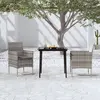 Image de vidaXL Ensemble à manger de jardin et coussins 3 pcs Gris et noir