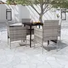 Image de vidaXL Ensemble à manger de jardin et coussins 5pcs Gris/noir