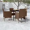 Image de vidaXL Ensemble à manger de jardin coussins 5 pcs Marron/noir