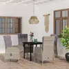 Image de vidaXL Ensemble à manger de jardin et coussins 5pcs Gris/noir