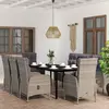 Image de vidaXL Ensemble à manger de jardin et coussins 9 pcs Gris et noir