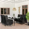 Image de vidaXL Ensemble à manger de jardin avec coussins 7 pcs Noir