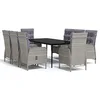 Image de vidaXL Ensemble à manger de jardin et coussins 9 pcs Gris et noir