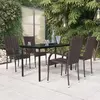 Image de vidaXL Ensemble à manger de jardin 5 pcs Marron et noir