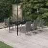 Image de vidaXL Ensemble à manger de jardin 7 pcs Gris et noir