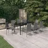 Image de vidaXL Ensemble à manger de jardin 9 pcs Gris et noir