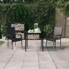 Image de vidaXL Ensemble à manger de jardin 3 pcs Noir