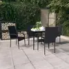 Image de vidaXL Ensemble à manger de jardin 5 pcs Noir