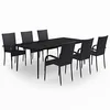 Image de vidaXL Ensemble à manger de jardin 7 pcs Noir