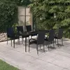 Image de vidaXL Ensemble à manger de jardin 7 pcs Noir