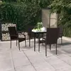Image de vidaXL Ensemble à manger de jardin 5 pcs Marron et noir