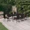 Image de vidaXL Ensemble à manger de jardin 9 pcs Marron et noir