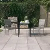 Image de vidaXL Ensemble à manger de jardin 3 pcs Gris et noir