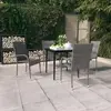 Image de vidaXL Ensemble à manger de jardin 5 pcs Gris et noir