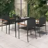 Image de vidaXL Ensemble à manger de jardin 5 pcs Noir
