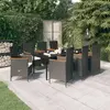 Image de vidaXL Ensemble à manger de jardin avec coussins 9 pcs noir