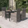 Image de vidaXL Ensemble à manger de jardin avec coussins 5 pcs Gris