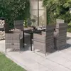 Image de vidaXL Ensemble à manger de jardin avec coussins 7 pcs Gris