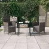 Image de vidaXL Ensemble à manger de jardin avec coussins 3 pcs Gris