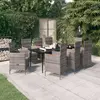 Image de vidaXL Ensemble à manger de jardin avec coussins 9 pcs Gris