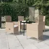Image de vidaXL Ensemble à manger de jardin avec coussins 5 pcs Beige
