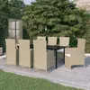 Image de vidaXL Ensemble à manger de jardin avec coussins 9 pcs Beige