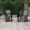 Image de vidaXL Ensemble à manger de jardin avec coussins 3 pcs Gris