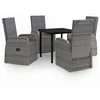 Image de vidaXL Ensemble à manger de jardin avec coussins 5 pcs Gris