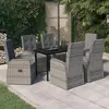 Image de vidaXL Ensemble à manger de jardin avec coussins 7 pcs Gris