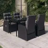 Image de vidaXL Ensemble à manger de jardin avec coussins 5 pcs Noir