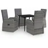 Image de vidaXL Ensemble à manger de jardin avec coussins 5 pcs Gris