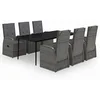 Image de vidaXL Ensemble à manger de jardin avec coussins 7 pcs Gris