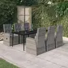 Image de vidaXL Ensemble à manger de jardin avec coussins 7 pcs Gris