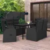 Image de vidaXL Ensemble à manger de jardin avec coussins 7 pcs Noir
