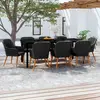 Image de vidaXL Ensemble à manger de jardin avec coussins 9 pcs noir