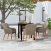 Image de vidaXL Ensemble à manger de jardin et coussins 5 pcs Marron