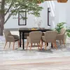 Image de vidaXL Ensemble à manger de jardin et coussins 7 pcs Marron