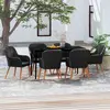 Image de vidaXL Ensemble à manger de jardin avec coussins 7 pcs Noir