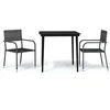 Image de vidaXL Ensemble de Salle à Manger de Jardin 3 pcs Mobilier à Dîner Table et Chaises de Repas Meubles de Terrasse Patio Extérieur Gris