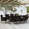 Image de vidaXL Ensemble à manger de jardin 9 pcs Noir