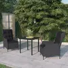 Image de vidaXL Ensemble à manger de jardin 3 pcs Gris foncé