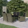 Image de vidaXL Ensemble à manger de jardin 7 pcs Marron