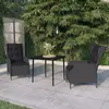 Image de vidaXL Ensemble à manger de jardin 3 pcs Gris foncé